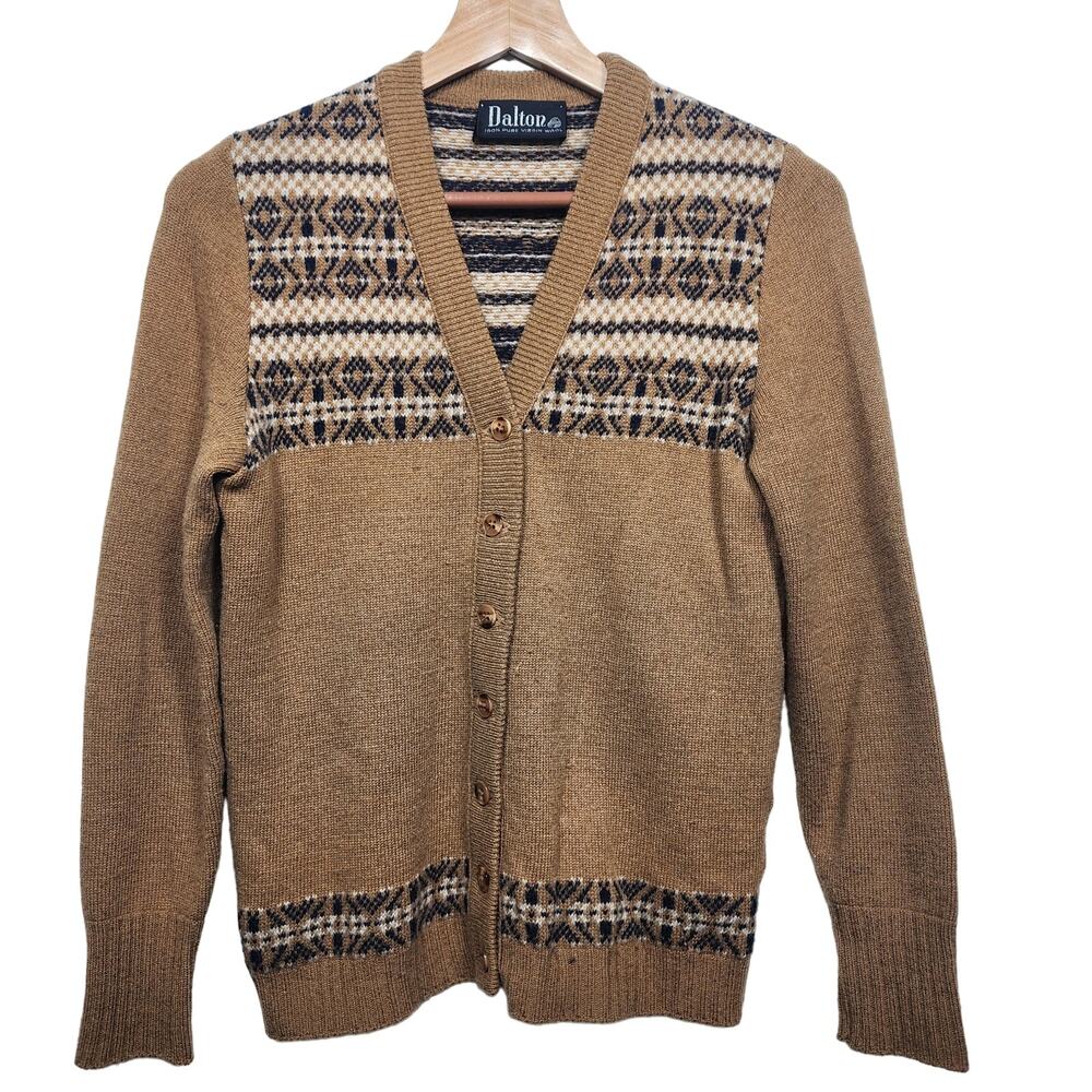 Dalton 100% Virgin Wool Vintage Button Up Cardigan Size Small